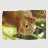 リス自然動物撮影ポートレート ゴルフタオル (横)
