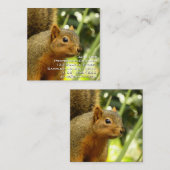 リス自然動物撮影ポートレート スクエア名刺 (正面/裏面)