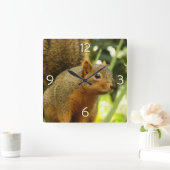 リス自然動物撮影ポートレート スクエア壁時計 (ホーム)