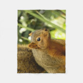 リス自然動物撮影ポートレート フリースブランケット (正面)