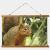 リス自然動物撮影ポートレート 吊り下げ型タペストリー (正面)