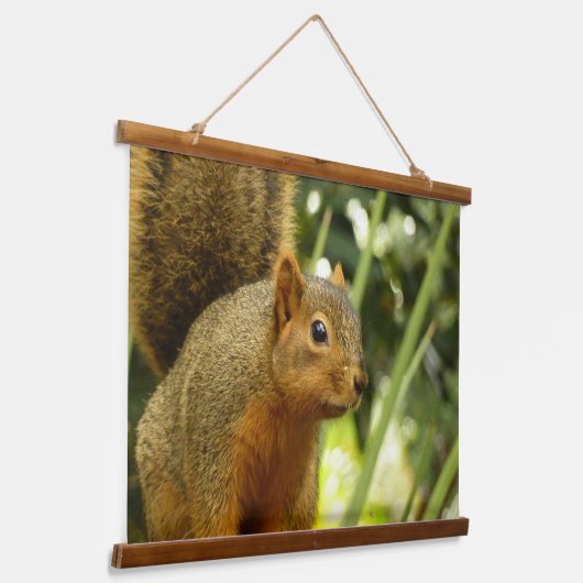リス自然動物撮影ポートレート 吊り下げ型タペストリー (傾斜あり)