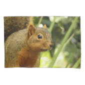 リス自然動物撮影ポートレート 枕カバー (正面)