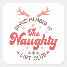 リス誇りを持ったト部のいけなクリスマス会員 スクエアシール