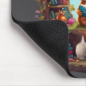 リス読ルがヴィンテージ本棚にいる マウスパッド (コーナー)