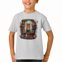 リス読ルがヴィンテージ本棚にいる