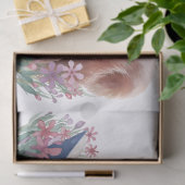 リス読ルの本が花で囲まれている 薄葉紙 (ギフト)