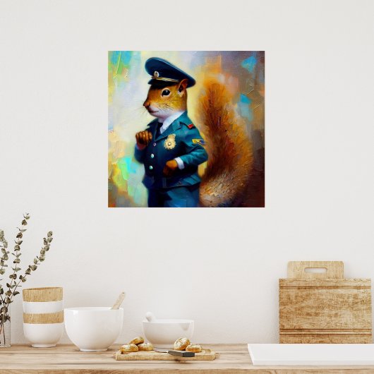 リス警官 ポスター (キッチン)
