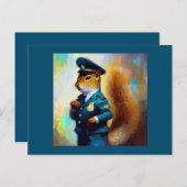 リス警官 ポストカード (正面/裏面)