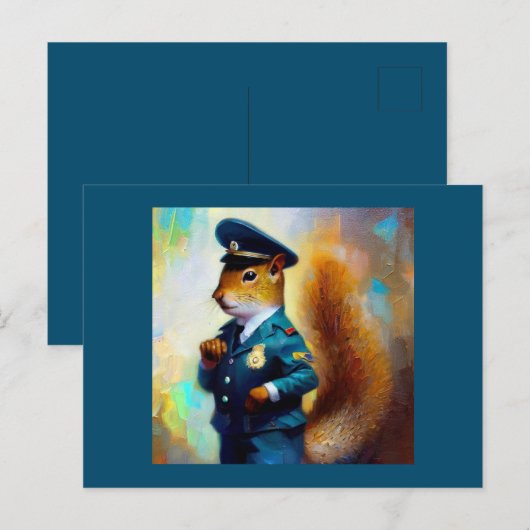 リス警官 ポストカード (正面/裏面)