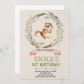 リス赤ちゃんシャワー招待状 招待状 (正面/裏面)