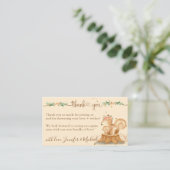 リス赤ちゃんシャワー新しいママありがとう エンクロージャーカード (スタンド正面)