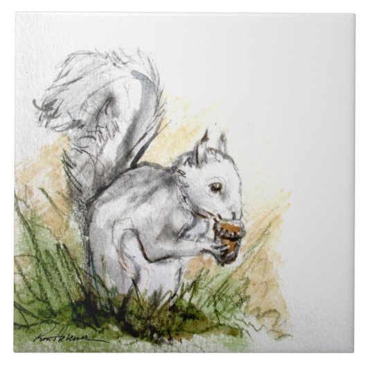 リス遠くに。.... タイル (正面)