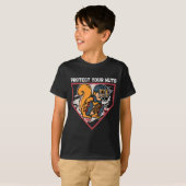 リス野球キャッチャー保護あなたのナッツ少年K Tシャツ (正面フル)