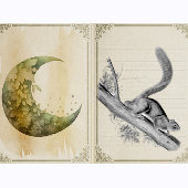 リス野生動物ヴィンテージイラストレーション ラバースタンプ