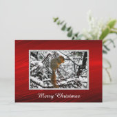 リス雪の木の写真クリスマスフラット シーズンカード (スタンド正面)