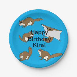リス飛んでいるリス誕生日 ペーパープレート