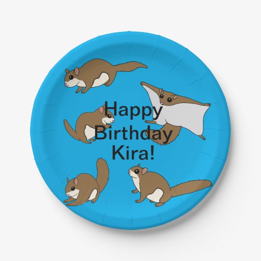 リス飛んでいるリス誕生日 ペーパープレート (正面)