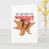 リス飛んでいるルおもしろい カード (黄色い花)