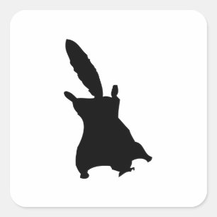リス飛んでいるルシルエット スクエアシール