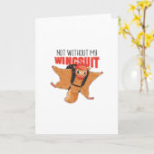 リス飛んでいる カード (黄色い花)