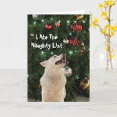 リス食べトいけな- Husky Dog Greeting Card カード (黄色い花)