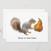 リス食べルパーティの招待状 招待状 (正面/裏面)
