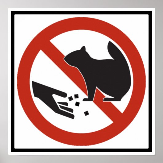 リス食べ物を与えクのハイウェイの標識を避ける ポスター (正面)