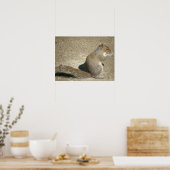 リス食べ物を与えルの時間プリント ポスター (キッチン)