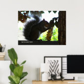 リス食べ物ルのひまわり ポスター (ホームオフィス)