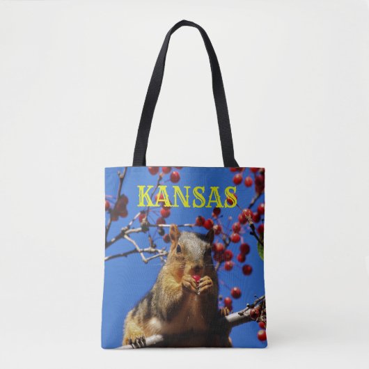 リス食べ物ルの赤い果実の食料品トート トートバッグ (正面)