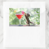 リス飲みカクテル 長方形シール (バッグ)
