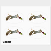 リス飲みビールのシール 楕円形シール (シート)