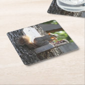 リス飲料コースター スクエアペーパーコースター (アングル)