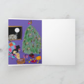 リス飾スとクリスマスツリーをドガー シーズンカード (内部)