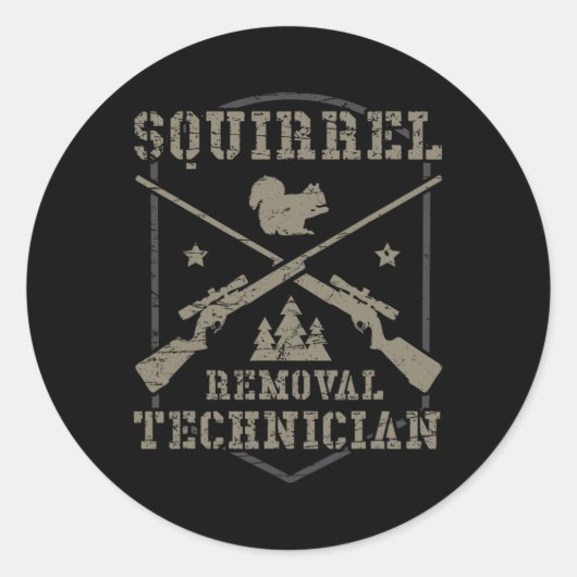 リス駆除技術者リス狩りスクウェア ラウンドシール (正面)