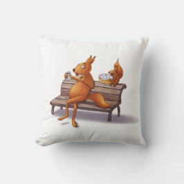 リス2人 クッション
