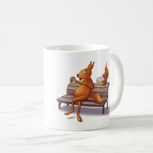 リス2人 コーヒーマグカップ (正面右)