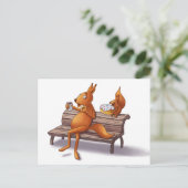 リス2人 シーズンポストカード (スタンド正面)