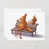 リス2人 シーズンポストカード (正面/裏面)