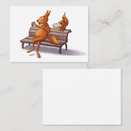 リス2人 ノートカード (正面/裏面)