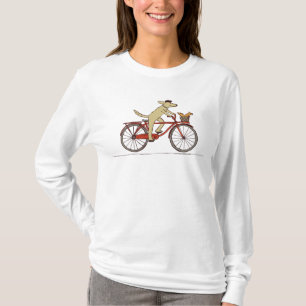 リス-おもしろい動物の芸術を持つかわいいサイクリング犬 Tシャツ