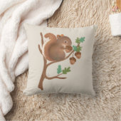 リス・ウッドランドフォレストアニマルイラストレーション クッション (ブランケット)