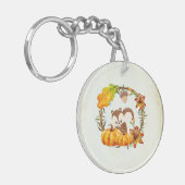 リス・カボチャ素朴リース キーホルダー (正面左)