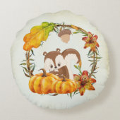 リス・カボチャ素朴リース ラウンドクッション (裏面)