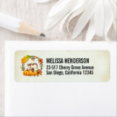 リス・カボチャ素朴リース ラベル (インサイチュ)