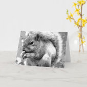 リス カード (黄色い花)