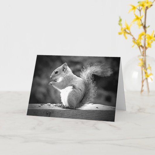 リス カード (黄色い花)