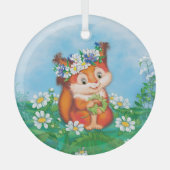 リス ガラスオーナメント (正面)