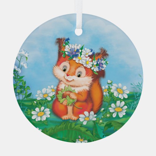 リス ガラスオーナメント (裏面)